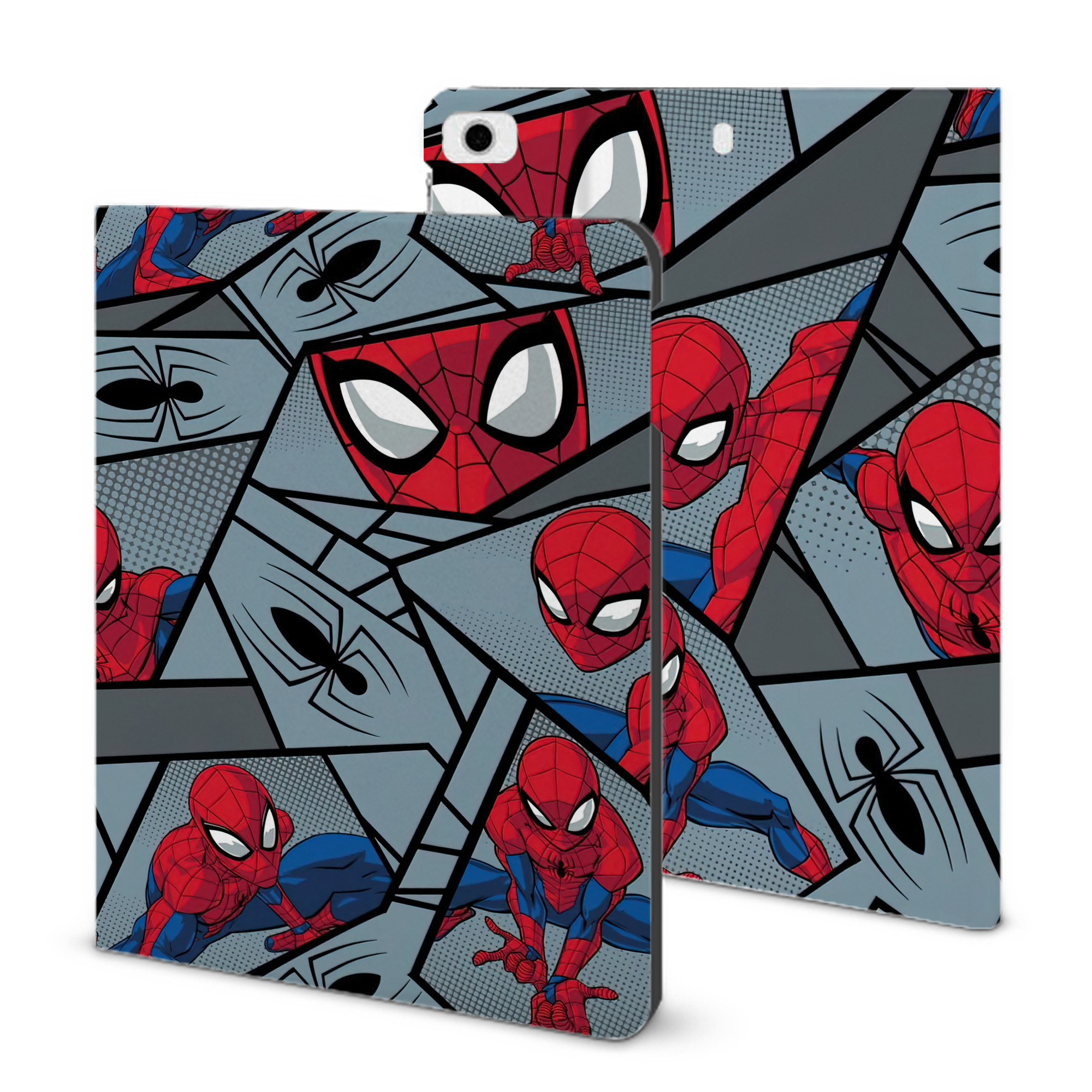（画像用） Spider Man スパイダーマン IPad ケース ブック型 PUレザー TPU 耐衝撃 軽量 薄型 ペン収納なし 全面保護 IPad 各モデル対応